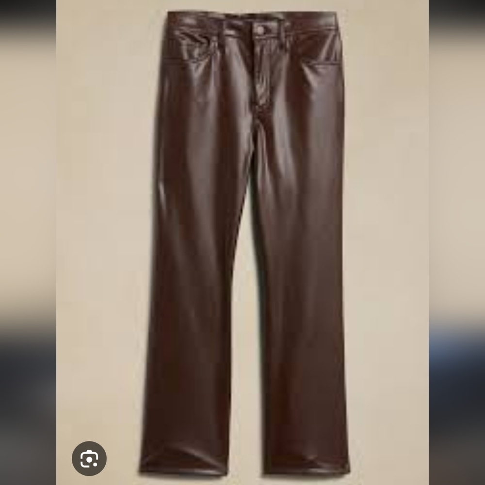 Banana Republic Mid Rise Full Length Bootcut Fit Vegan Leather Trouser Pants